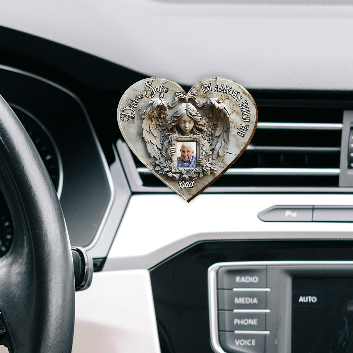 Angel Wings - Personalized Memorial Shaped Car Visor Clip