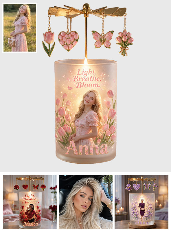 Light Breathe Bloom - Personalized Self Love Spinning Candle Holder