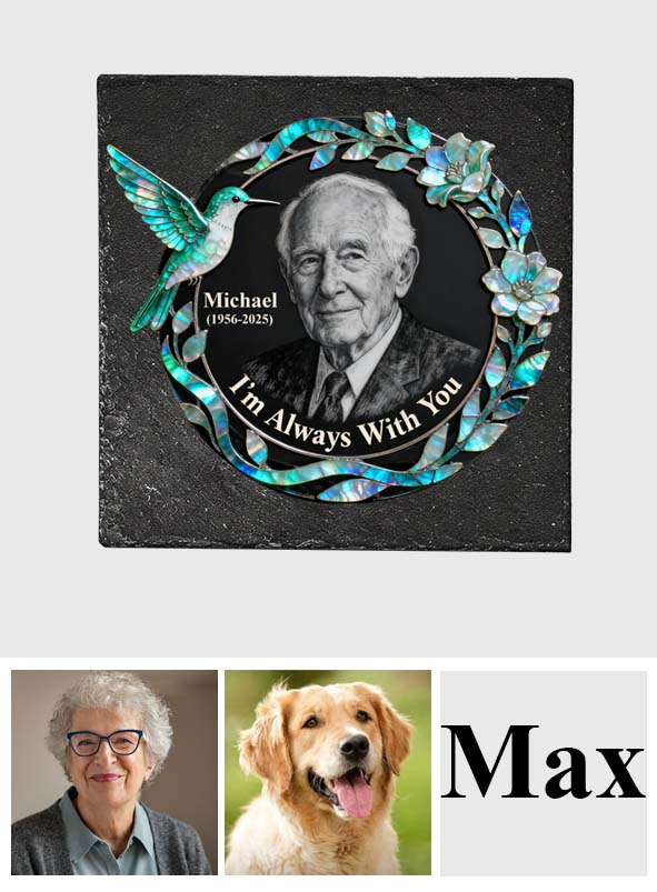 I'm Always With You - Personalized Memorial Square Shaped Stone