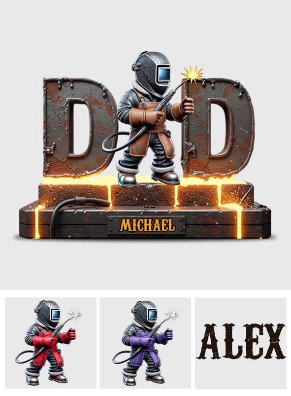 Gift For Welder Man, Dad, Grandpa - Personalized Welder Custom Shaped Acrylic Plaque