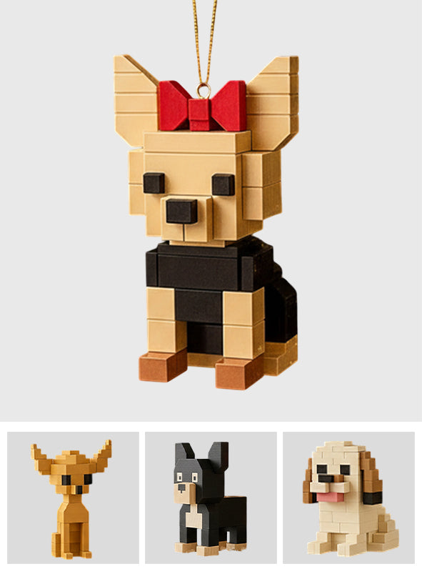 Gift For Dog Lover Building Block Style - Personalized Dog Custom Made Block Figure Ornament
