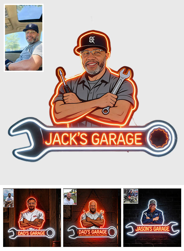 Geschenk für Ihn, Vatertagsgeschenk - Personalisierte Garage LED Licht Acrylschild