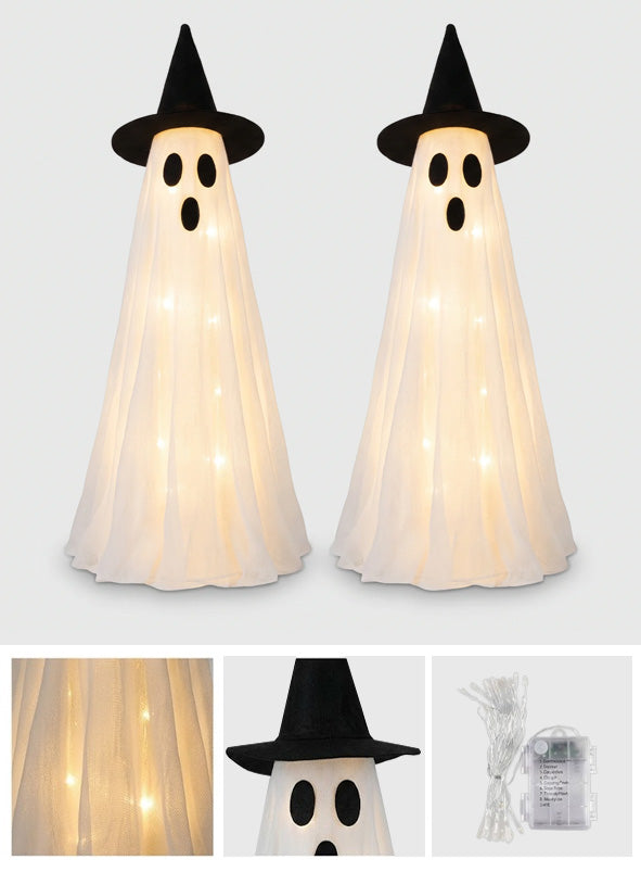 2PCS Glitter Mesh Ghost Light With Remote Control