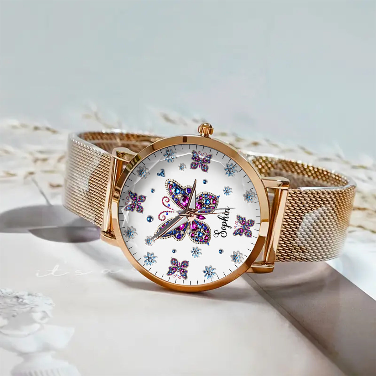 Beautiful Butterfly - Personalized Butterfly Women Hand Watch