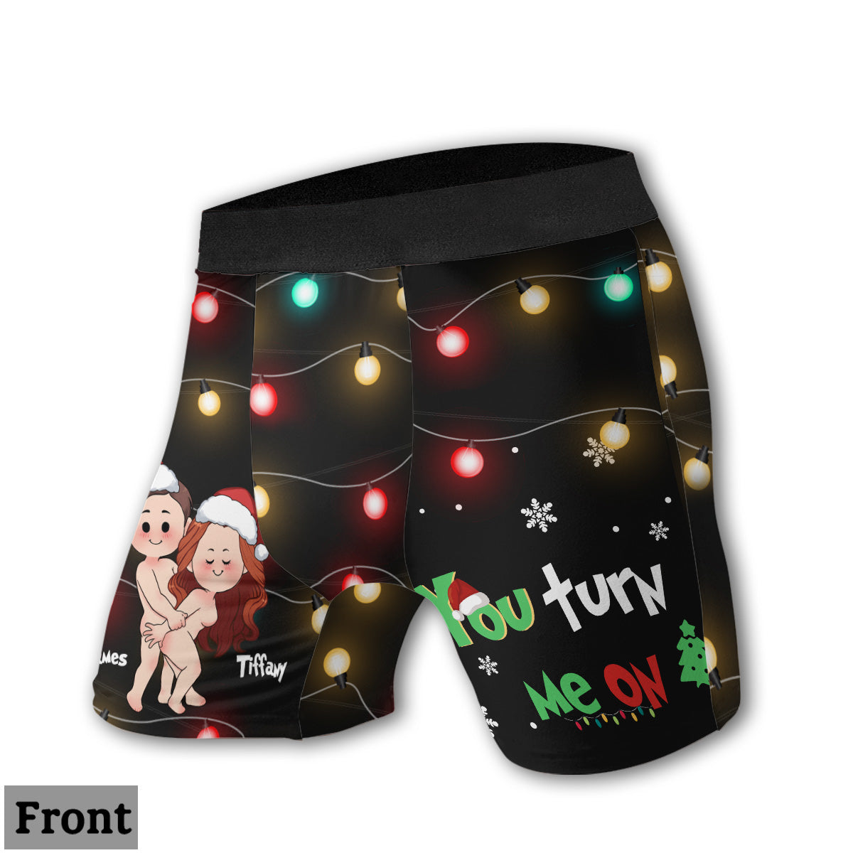 You Turn Me On - Personalized Couple Women Briefs & Men Boxer Briefs