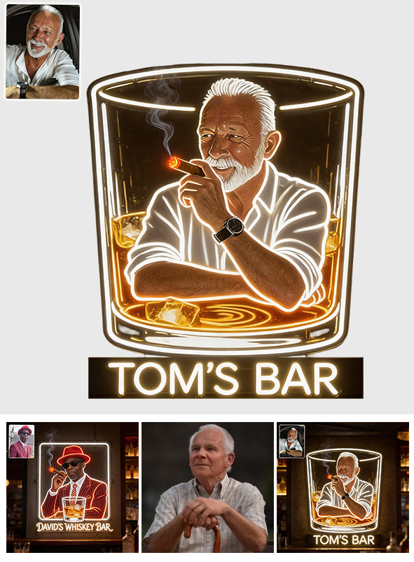 Whiskey & Zigarre - Personalisierte Whisky LED Licht Acrylschild