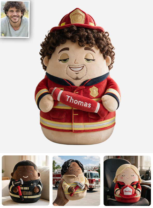 Custom From Any Photo, Any Job - Personalized Firefighter Premium Faux Fur Pillow