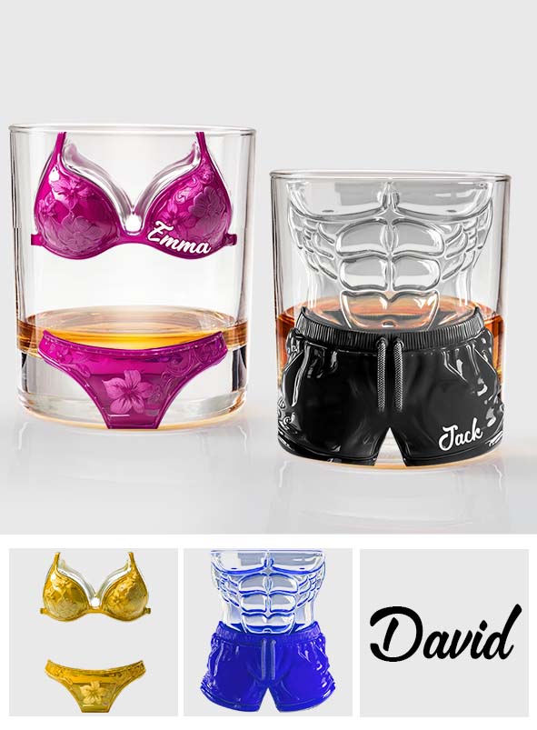 Funny Couple - Personalized Couple Whiskey Glass