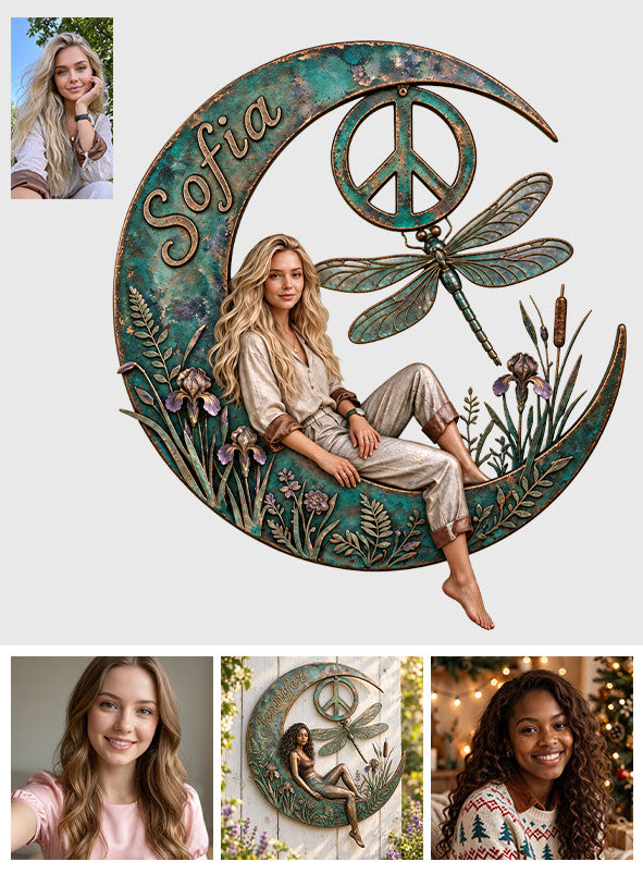 Hippie Souls - Personalized Hippie 3D Printed Cut Metal Sign