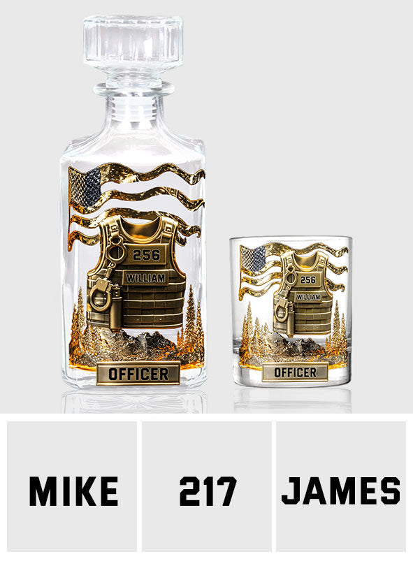 Serve And Protect - Personalized Police Officer Whiskey Glass