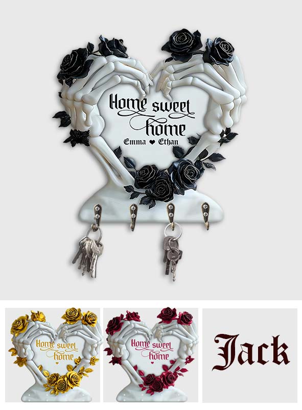Till Death Do Us Part - Personalized Skull Custom Shaped Key Rack