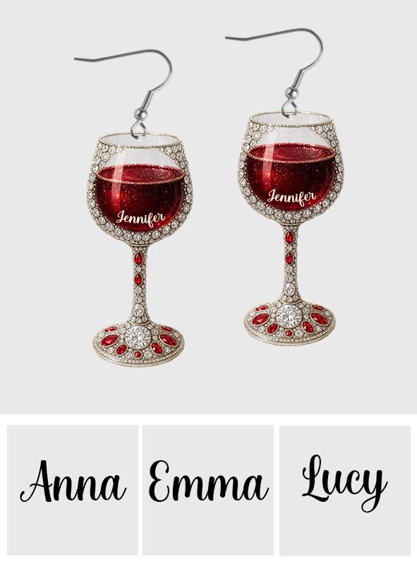 Boucles d'oreilles personnalisées Love Wine - Le vin