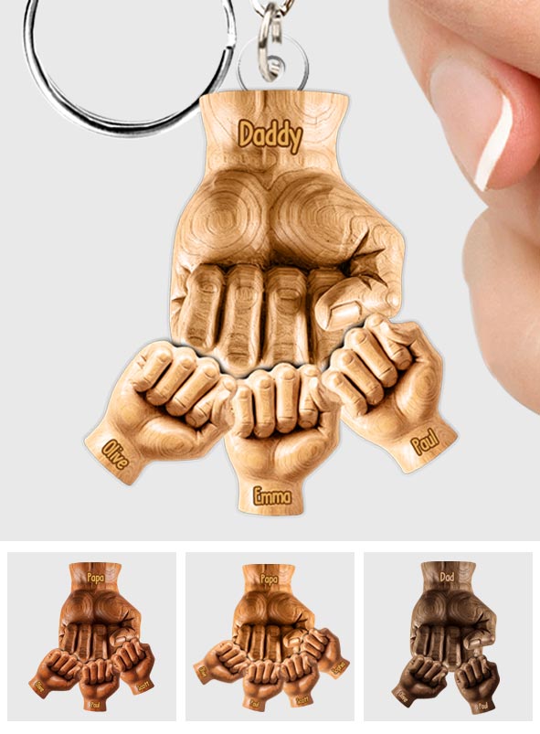 Best Dad Ever - Personalized Father Custom Shaped Keychain