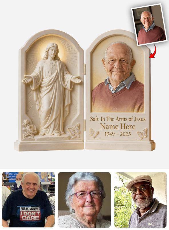 Safe In The Arms of Jesus - Personalized Memorial Acrylic Diptych