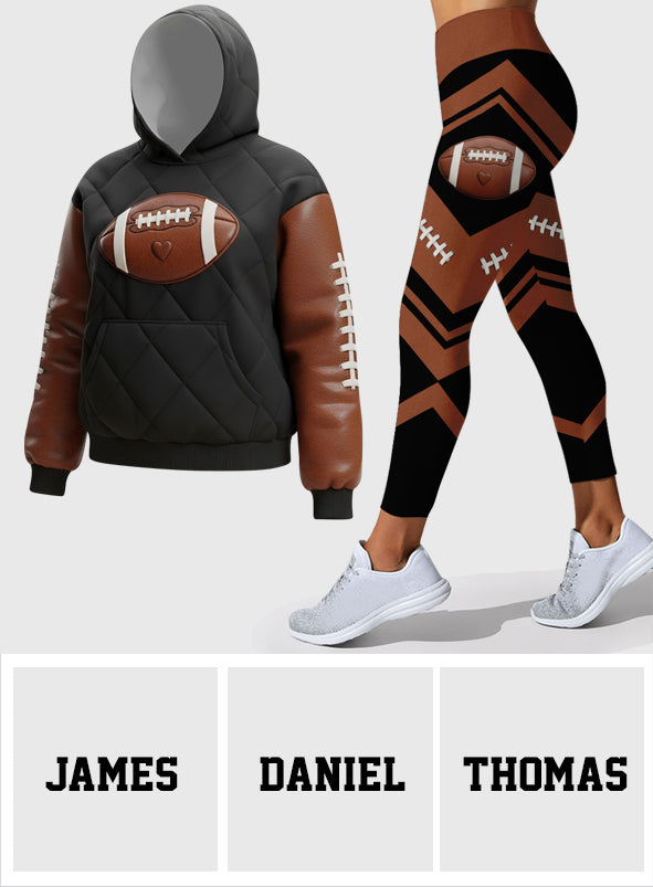 Game Day Football Mom, Girlfriend, Wife - Personalized Football Hoodie and Leggings