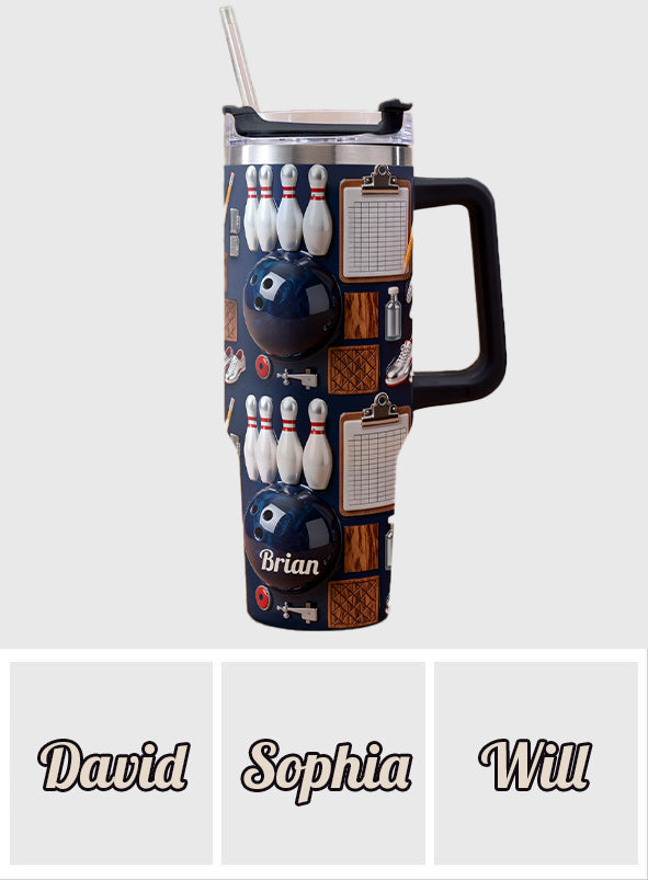 Love Bowling - Personalized Bowling Tumbler With Handle