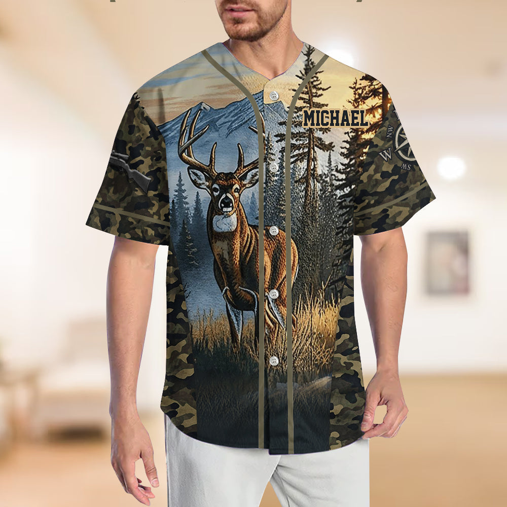 Love Hunting - Personalized Hunting Baseball Jersey