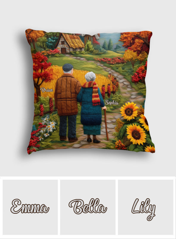 Couple Growing Old Together - Personalized Couple Throw Pillow