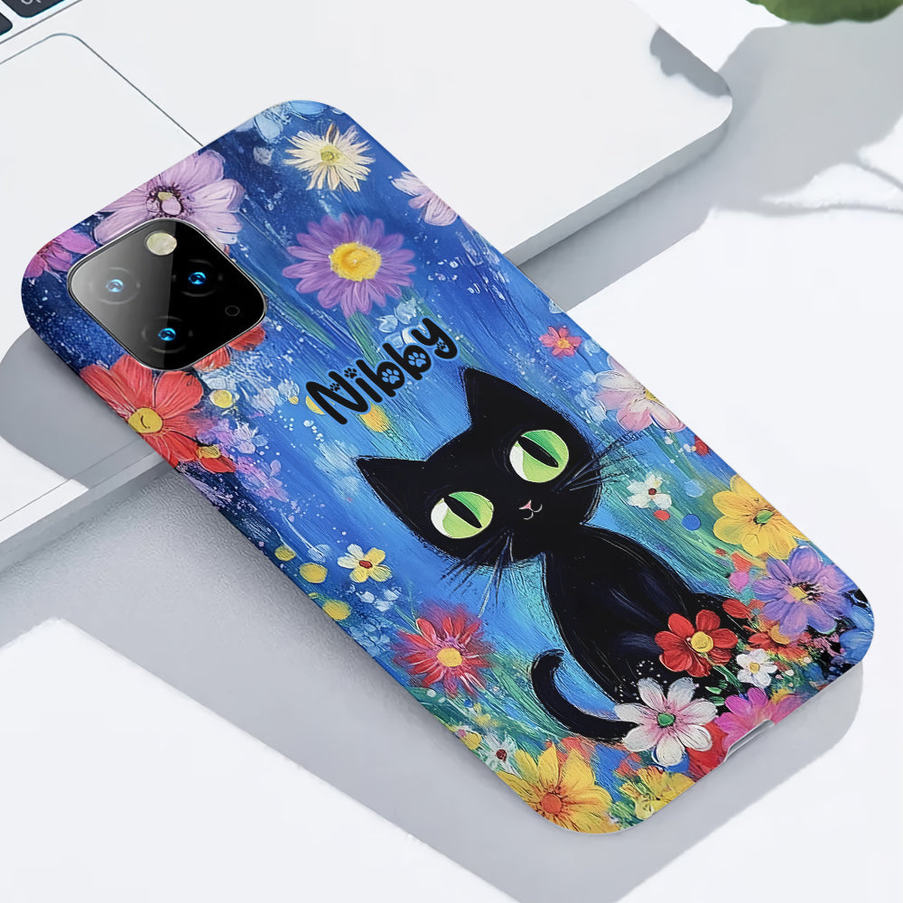 Cute Cat - Personalized Black Cat Full Print Phone Case