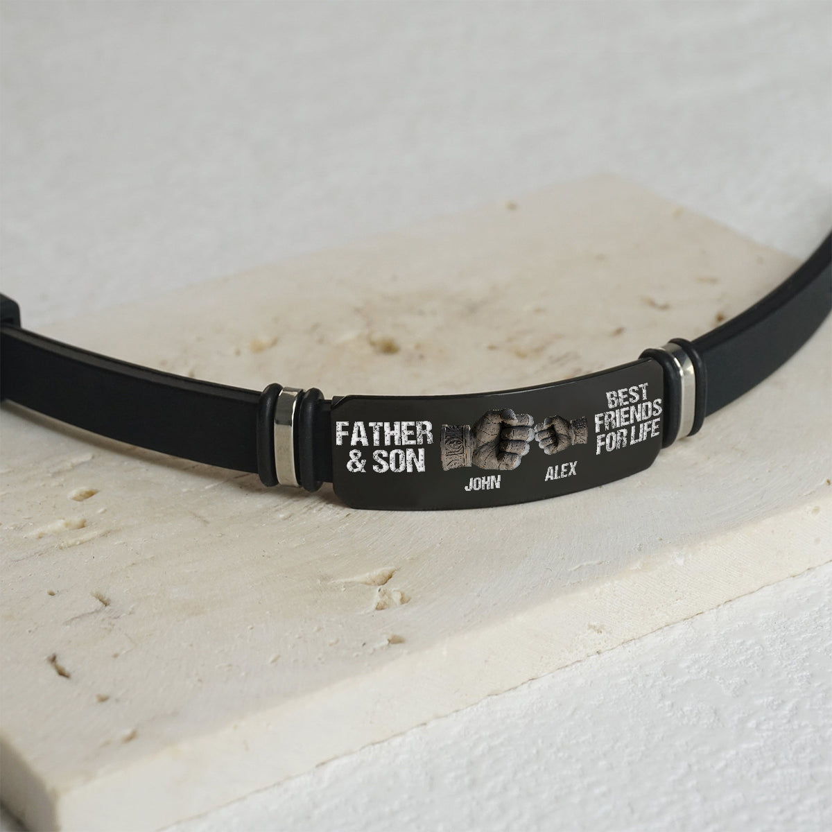 Father & Son/ Daughter Best Friends For Life - Personalized Father Engraved Bracelet
