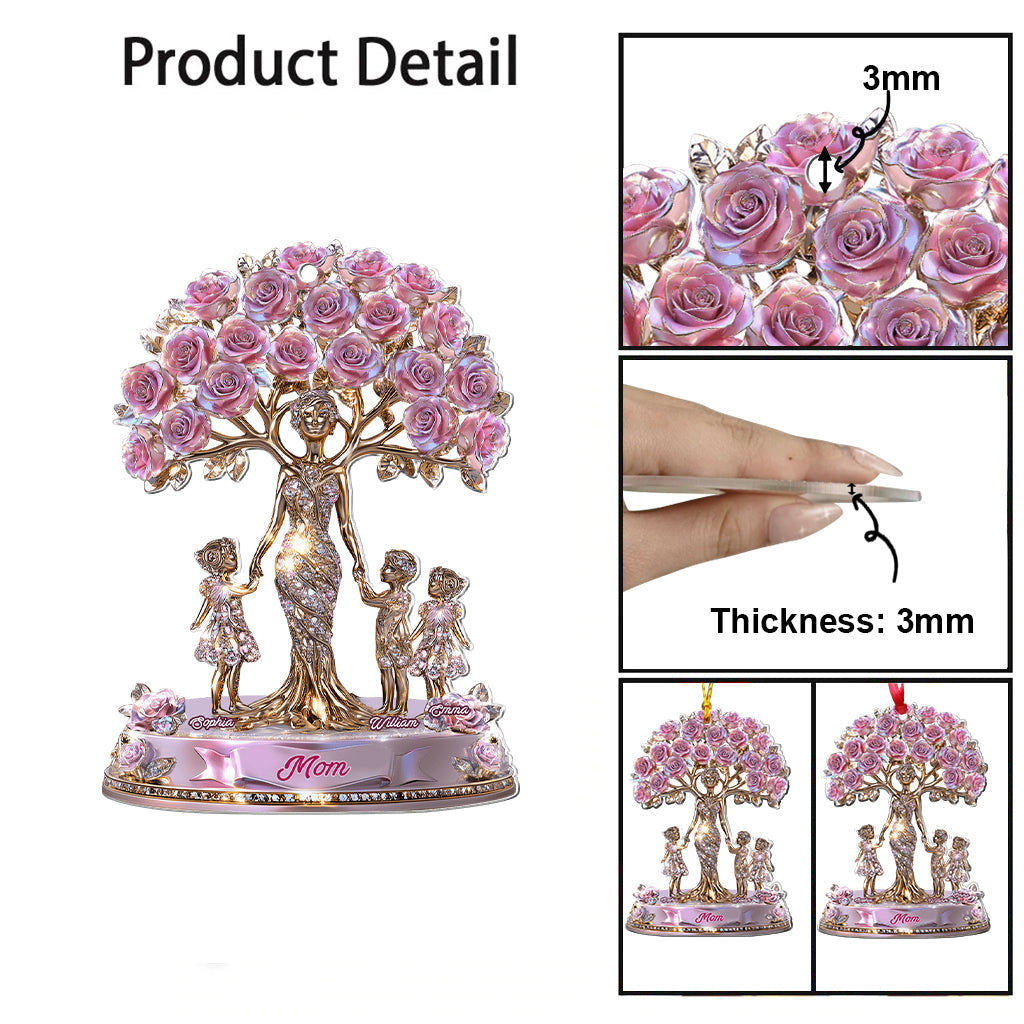 The Love Between Mother And Her Kids - Personalized Mother Transparent Ornament
