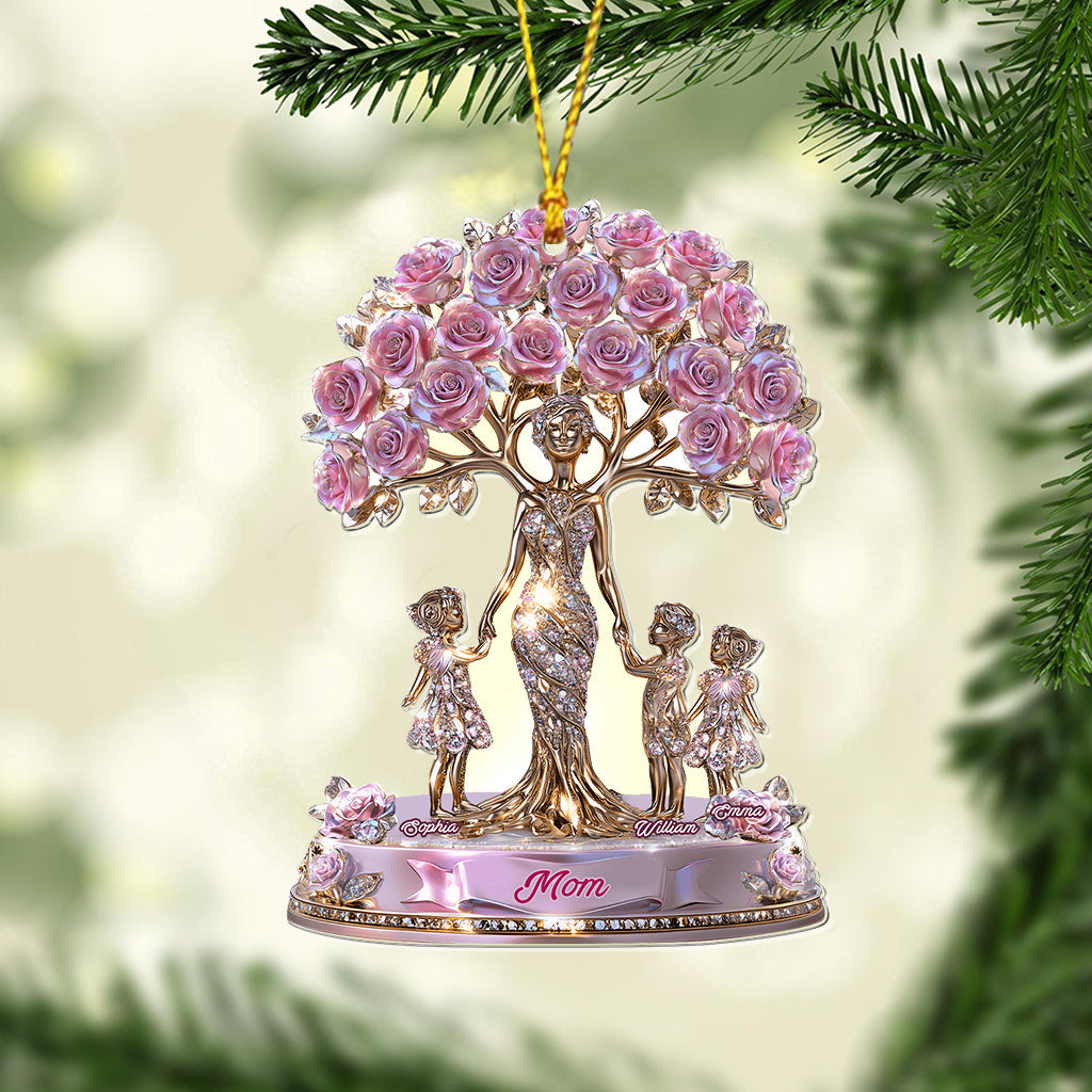 The Love Between Mother And Her Kids - Personalized Mother Transparent Ornament