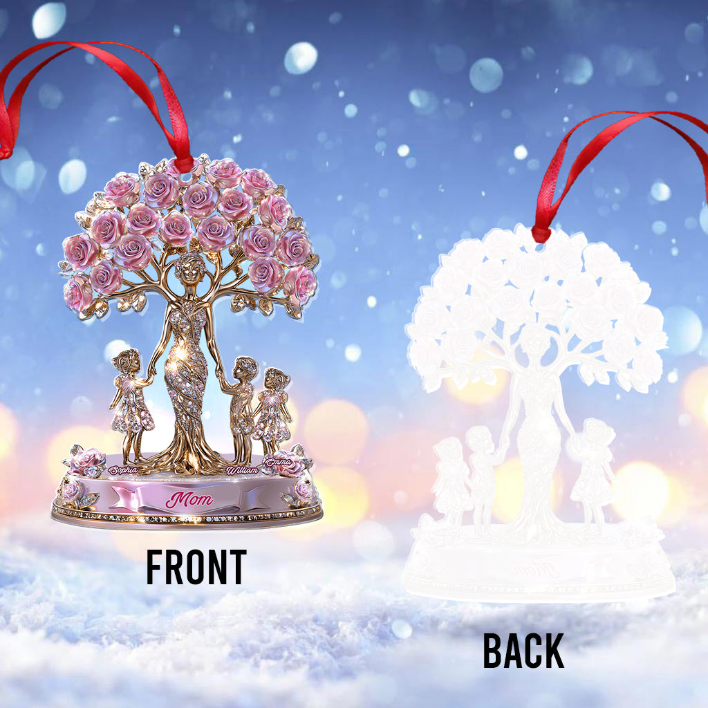 The Love Between Mother And Her Kids - Personalized Mother Transparent Ornament