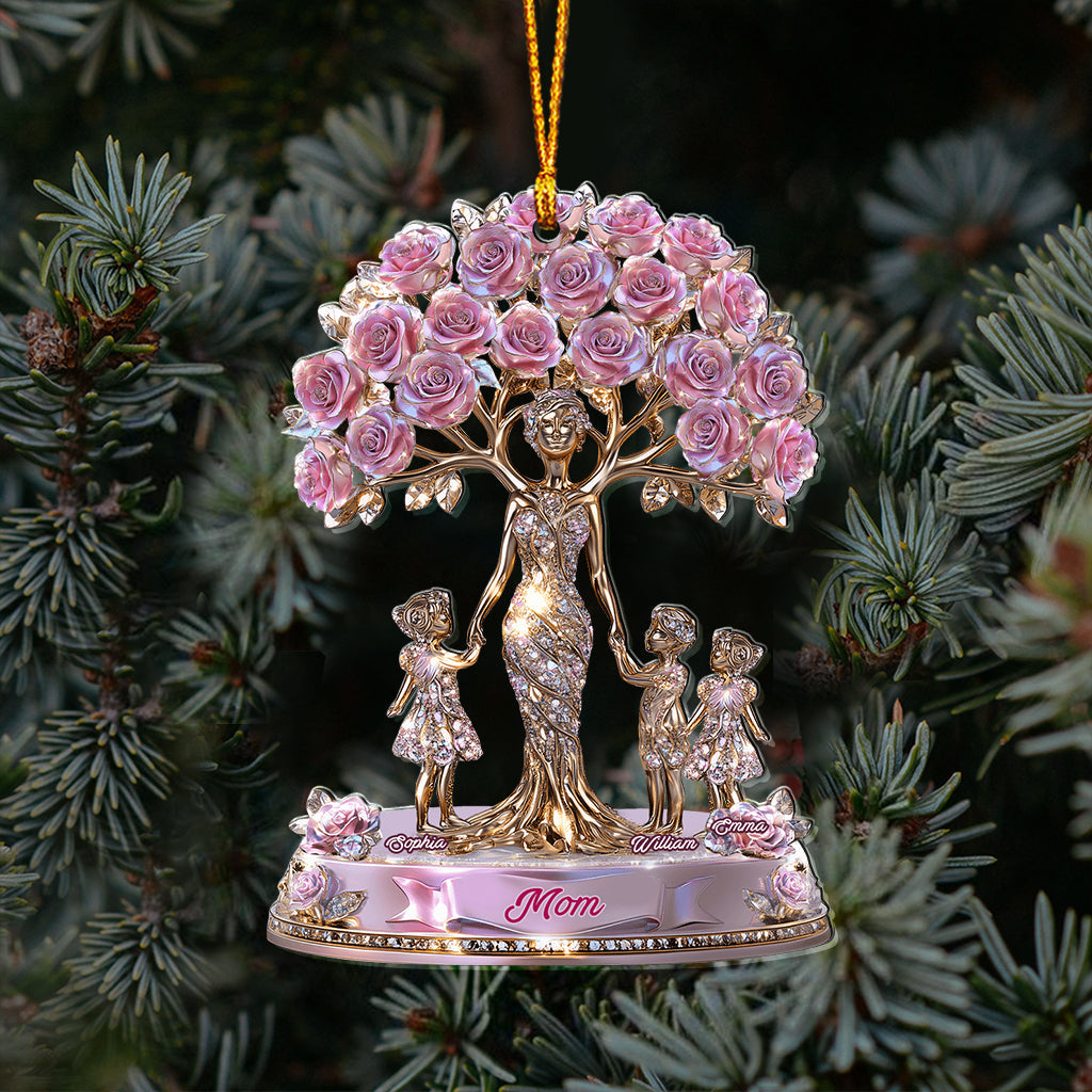 The Love Between Mother And Her Kids - Personalized Mother Transparent Ornament
