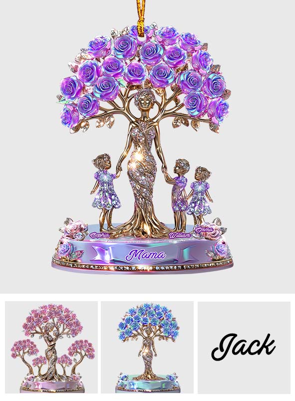 The Love Between Mother And Her Kids - Personalized Mother Transparent Ornament