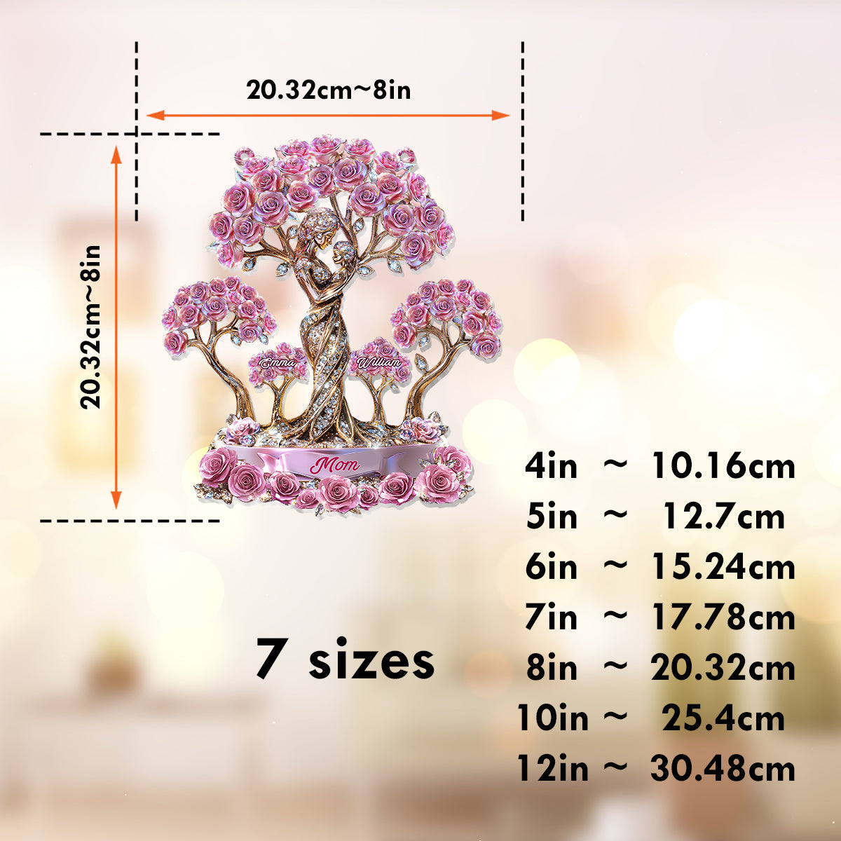 The Love Between Mother And Her Kids - Personalized Mother Window Hanging Suncatcher Ornament