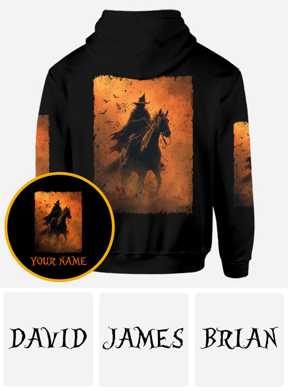 Halloween Horse Riding - Personalized Halloween All Over Shirt