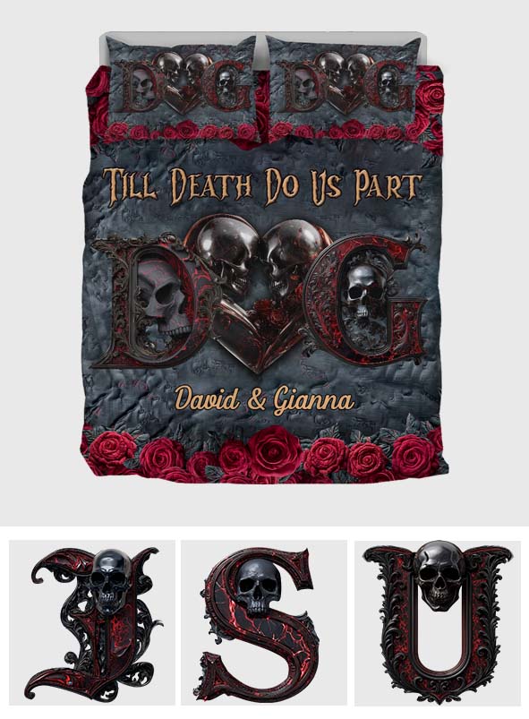Till Death Do Us Part - Personalized Skull Quilt Set
