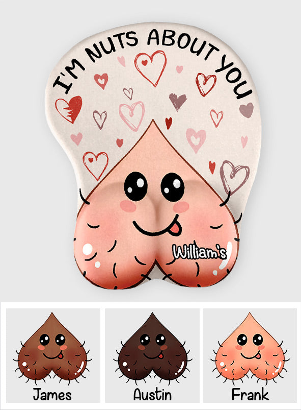 I'm Nuts About You - Personalized Couple 3D Mouse Pad