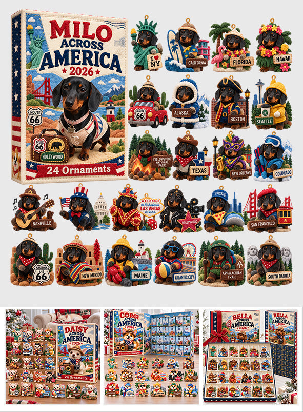 Dog Across America - Personalized Dog Advent Calendar With Ornaments