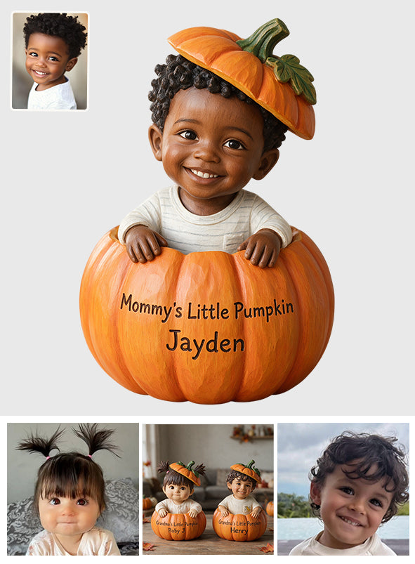 Pumpkin Peek-A-Boo - Personalized Kid Custom Shaped Wood Plaque