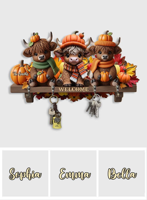 La plus belle période de l'année - Porte-clés personnalisé en forme de vache des Highlands