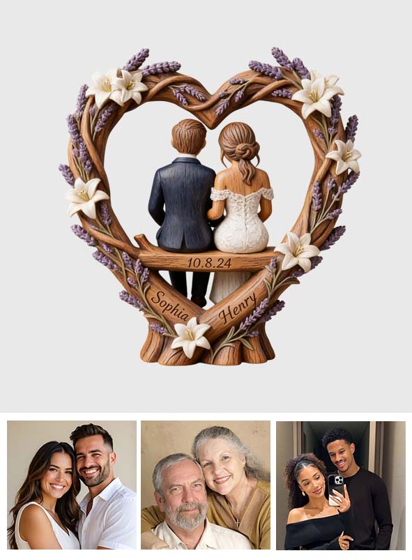 Personalisierte Foto - Individuelle Holzplakette für Paare