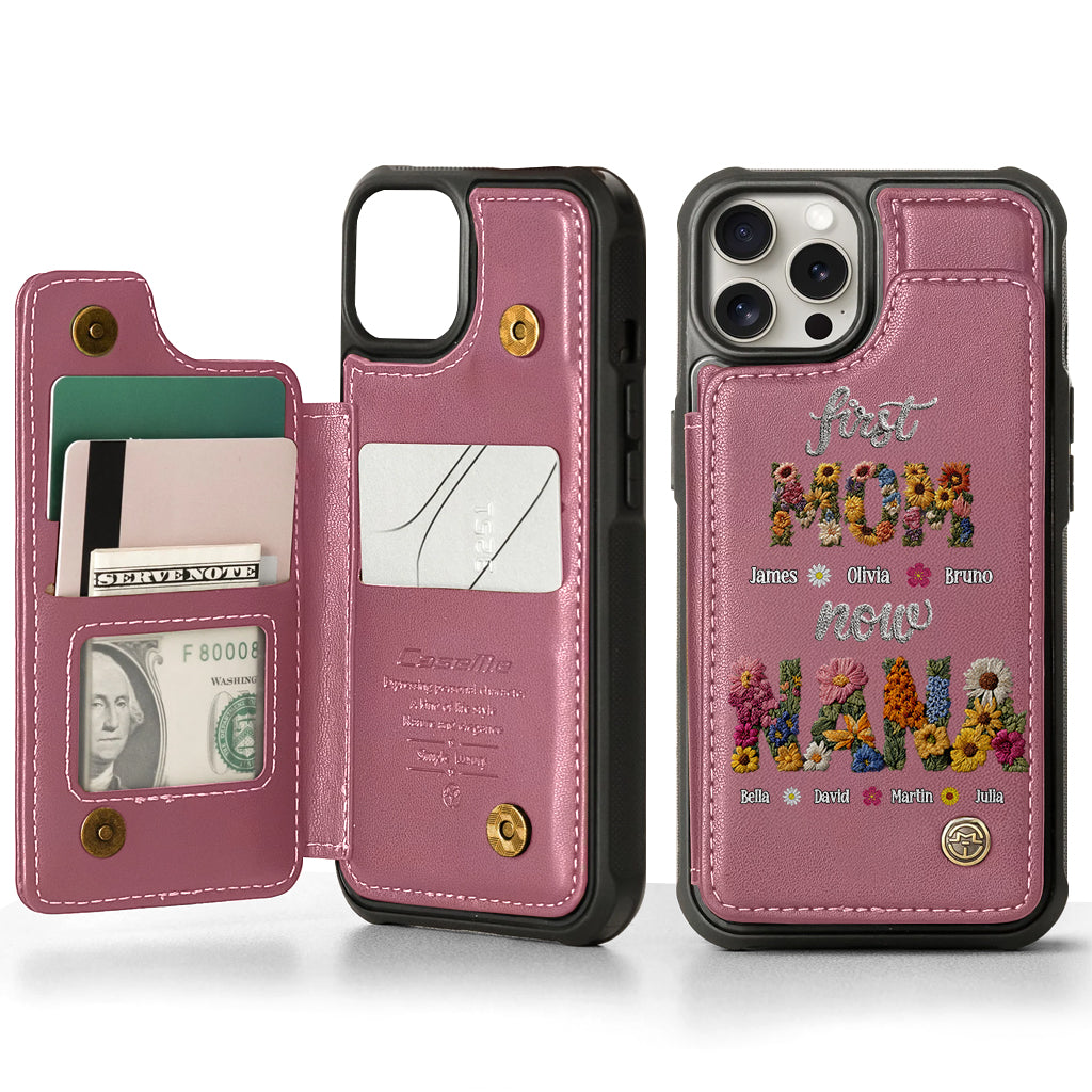 First Mom Now Grandma - Personalized Grandma Wallet Phone Case