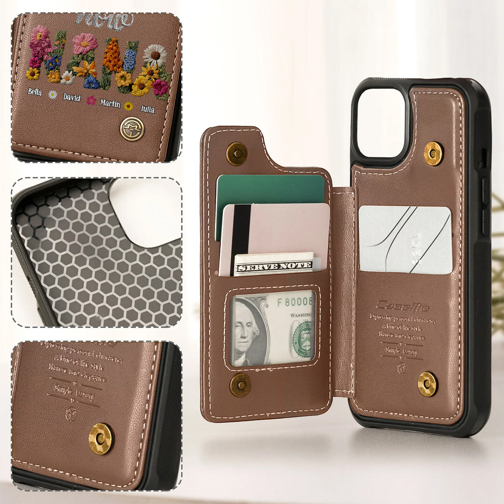 First Mom Now Grandma - Personalized Grandma Wallet Phone Case