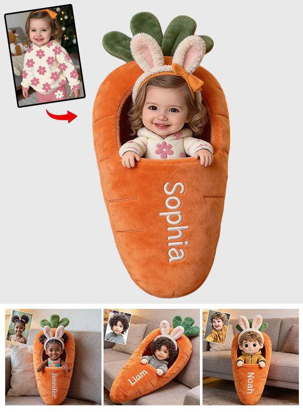 Custom Any Photo Best Easter Gift - Personalized Kid Premium Faux Fur Pillow