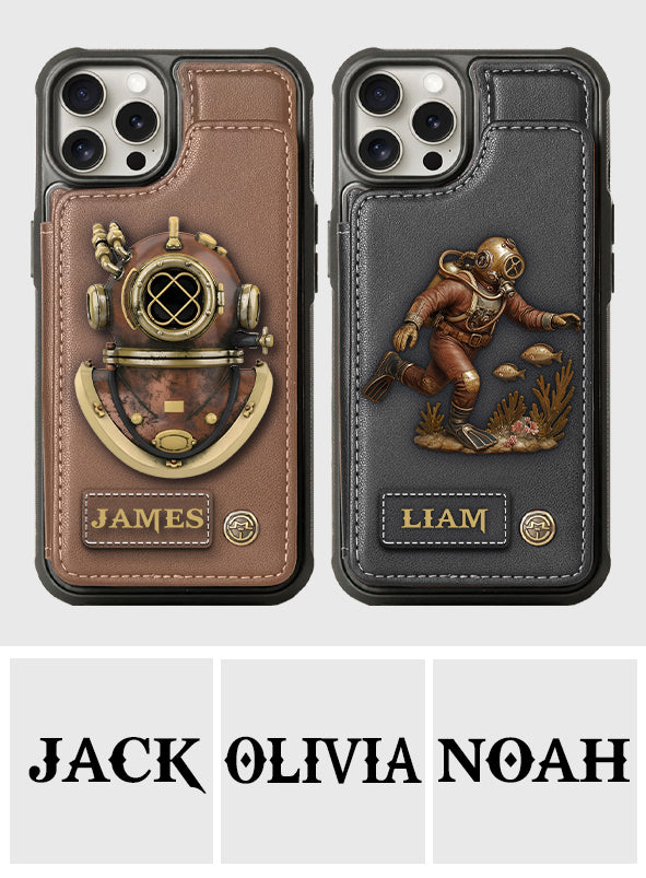 Scuba Diving Lovers Gift - Personalized Scuba Diving Wallet Phone Case