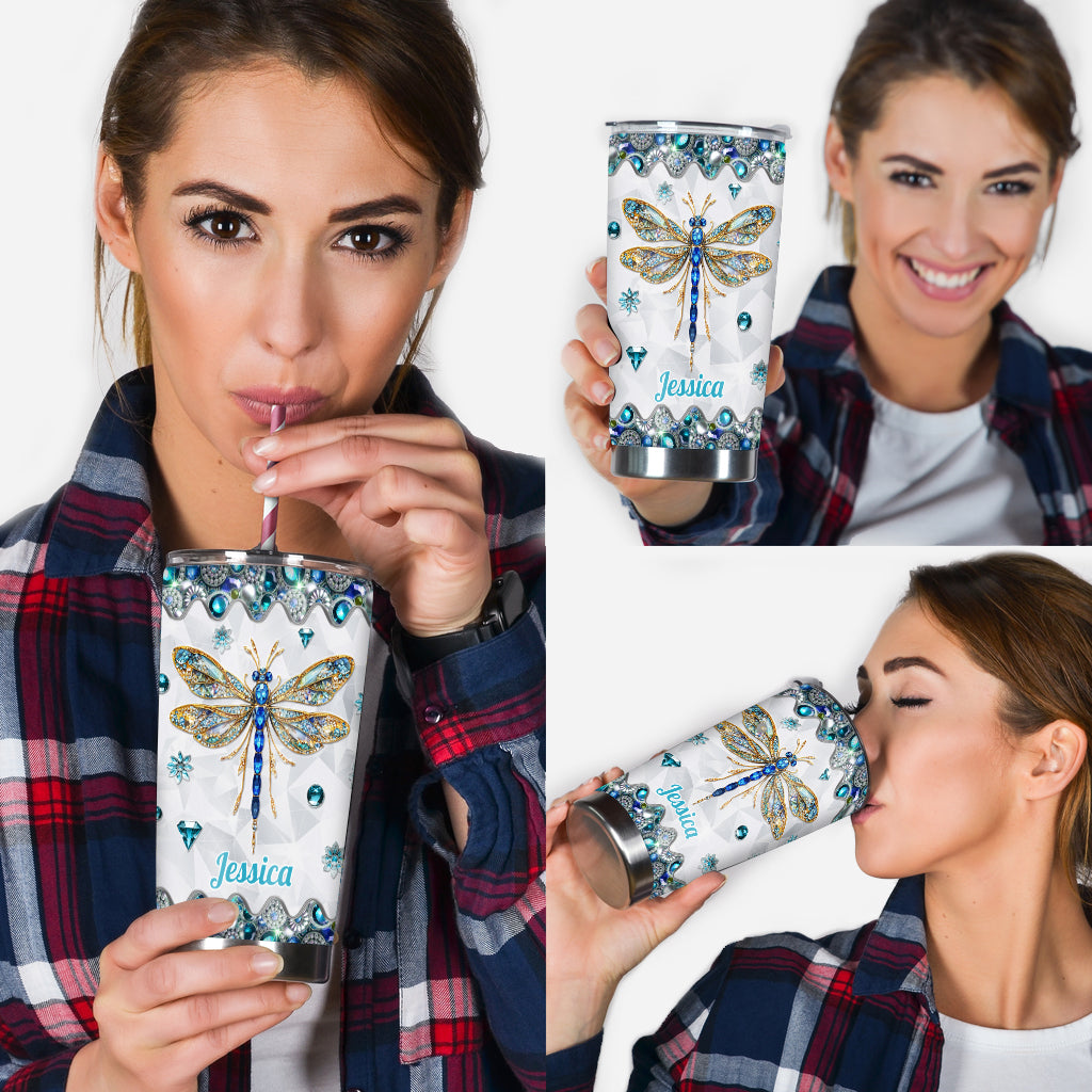 Beautiful Dragonfly - Personalized Dragonfly Tumbler