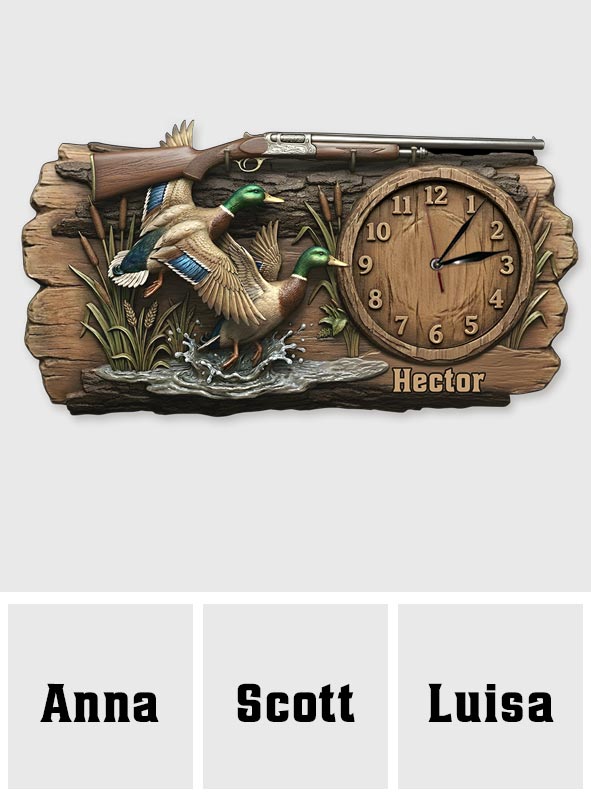 Duck Hunting - Personalized Hunting LED Light Wall Clock