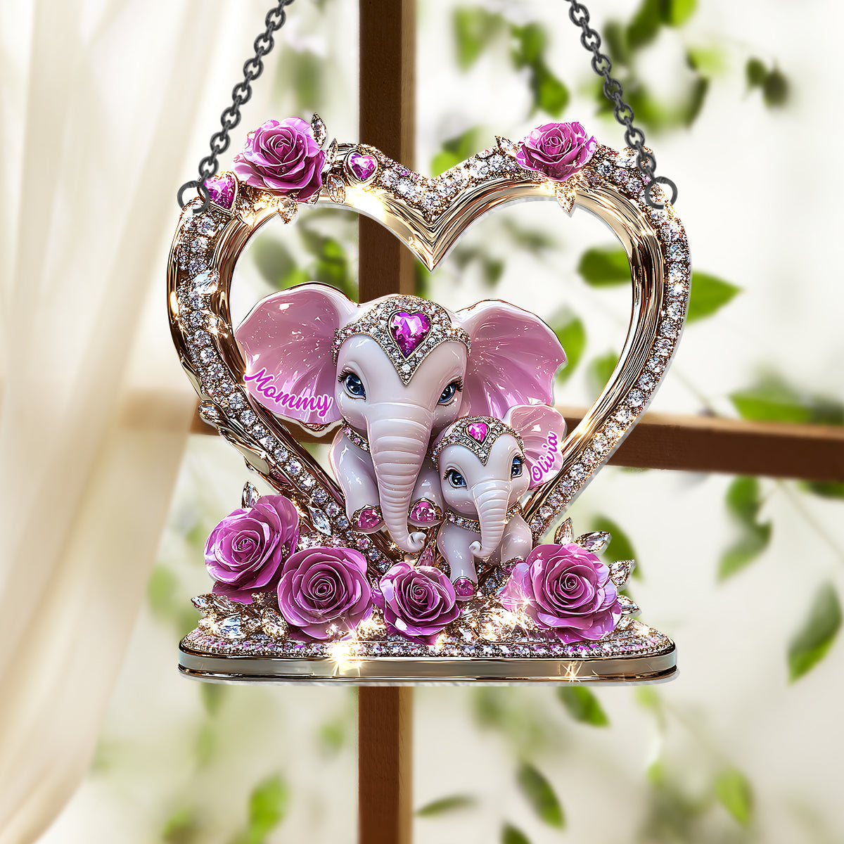 Best Mom Ever - Personalized Mother Window Hanging Suncatcher Ornament