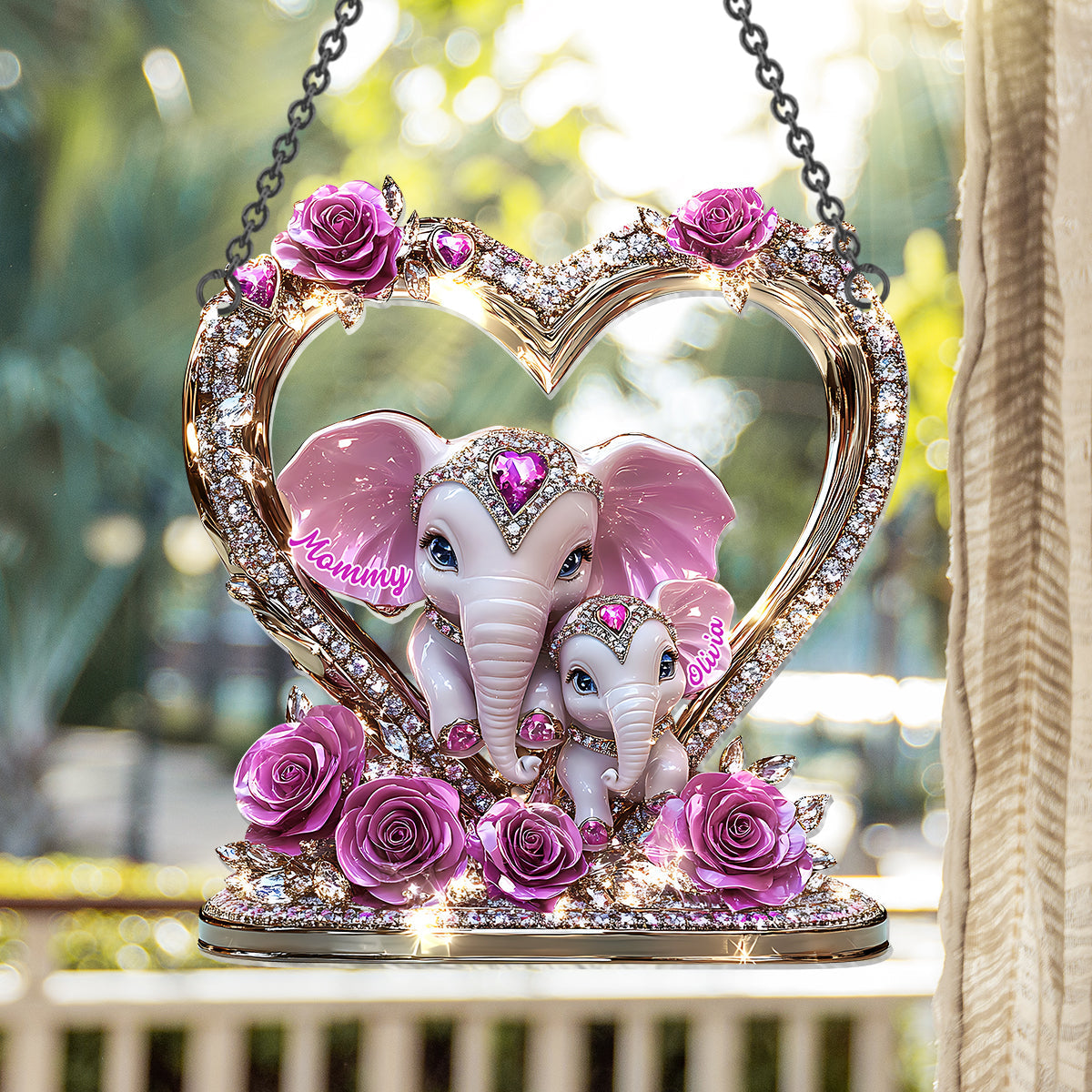 Best Mom Ever - Personalized Mother Window Hanging Suncatcher Ornament