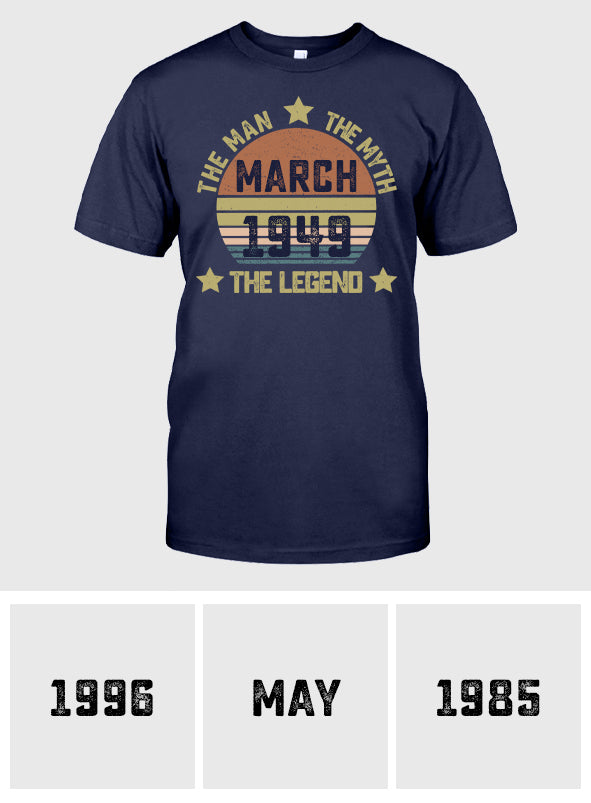 Birthday Gift, The Man The Myth The Legend - Personalized Birthday All Over Shirt
