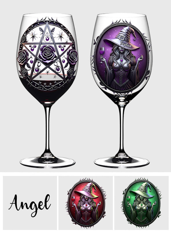 Drink Up Witches - Personalized Witch Wine Glass With Long Stem