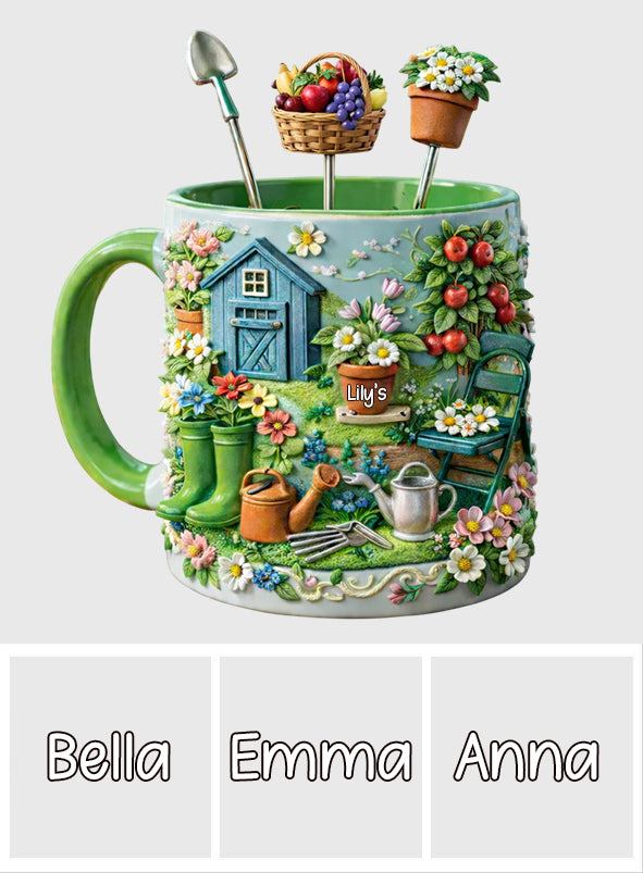 Mug de jardinage, cadeau pour les passionnés de jardinage - Mug décoratif personnalisé avec agitateurs en acrylique