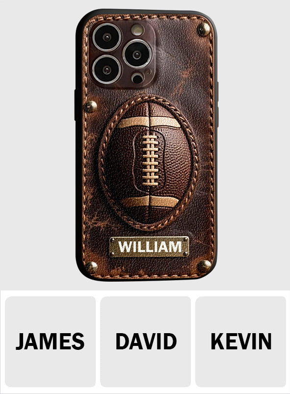 Étui de téléphone en cuir personnalisé pour les jours de match - Football