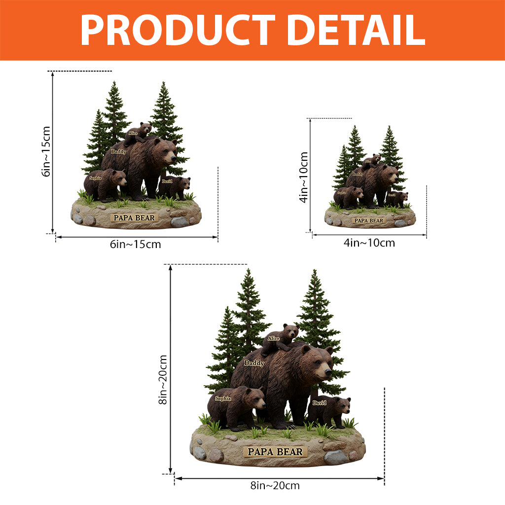Papa Bear - Personalized Father Custom Shaped Acrylic Plaque